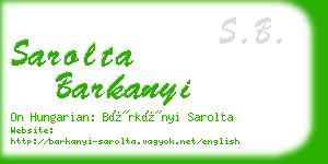 sarolta barkanyi business card